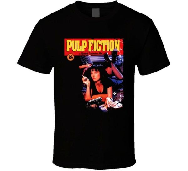 

pulp fiction poster t shirt, White;black