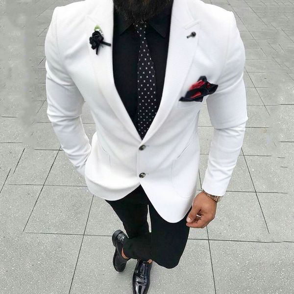 

tailored wedding suits for men blazer white prom party man jacket wide peaked lapel costume homme terno masculino 2piece groomsmen wear, Black;gray