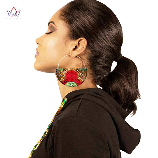 

2019 african cloth fabric earrings handmade earrings with tassels for women african print ankara big oversized earrings wyb212, Silver