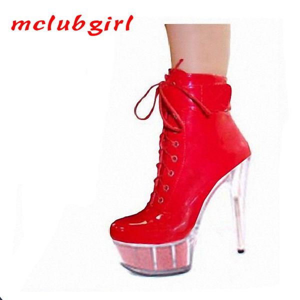 

mclubgirl женщины насосы bright light pu сумка head bottom вечернее платье платье обувь клуб супер высокий каблук обуви модель загрузки. lyp, Black