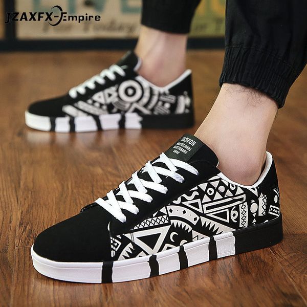 

men casual canvas shoes fashion print sneakers summer trainers leisure shoes men's flats slip shoes chaussures pour hommes y200104, Black