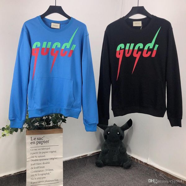 

19new famous autumn designer sports sanitary clothes with men and women's hoodies, zipper sanitary clothes, printed logo cotton 05, Black