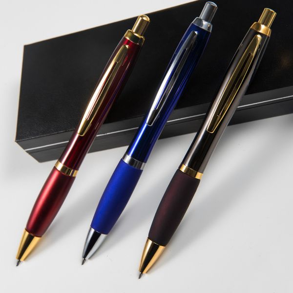 

multi - color push metal gourd pen business advertising gift pen, Blue;orange