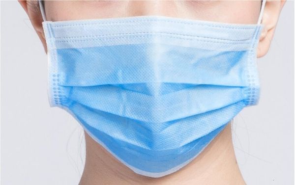 

dhl ship mask layer face dust breathable elastic earloop mouth 3 ply cycling blue masks (50 masks) jhsb