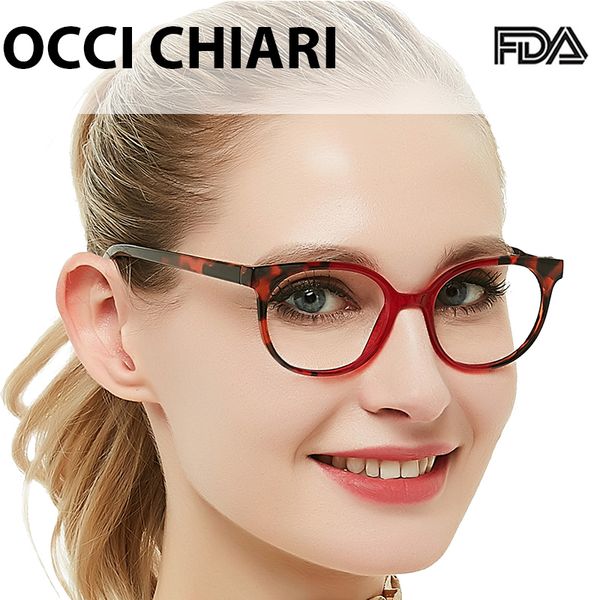 

occi chiari women round glasses frame computer glasses vintage clear flat eyeglass anti blue light game optical spectacle myopia, White;black