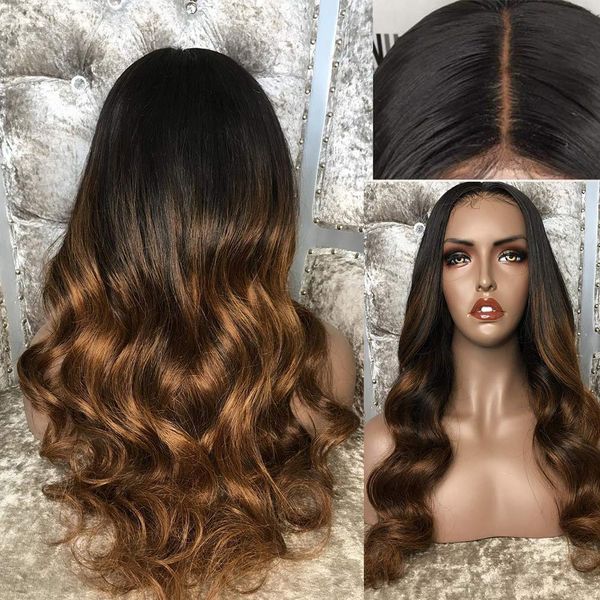 

150% density lace front human hair wigs ombre #1b/30 color side parting remy hair lace front wig pre plucked with baby hair, Black