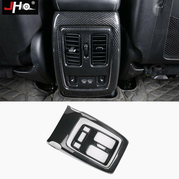 

carbon fiber rear armrest air outlet vent trim for jeep grand cherokee 2014-2018
