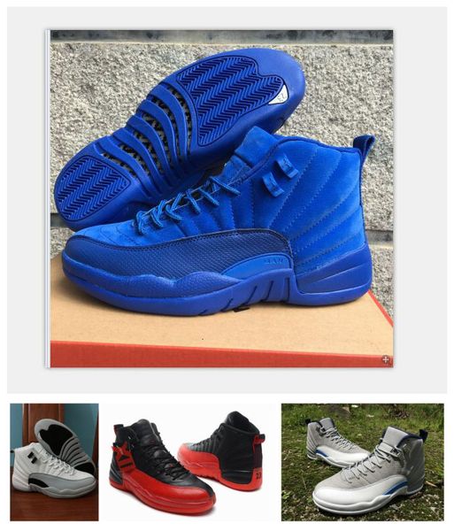 

mens basketball shoes 12 12s bred gym red ovo black blue green white beige sports shoes trainers with box