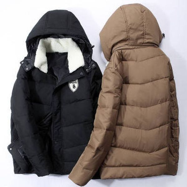 

mens designer thick jackets luxury solid color mens down coat fashion womens embroidery badge winter clothes 4 color m-3xl for wholesale, Black