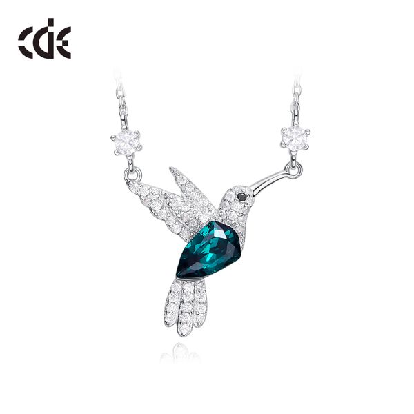 

cde 925 sterling silver necklace embellished with crystals from bird pendant necklace for women collar gifts