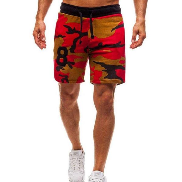 

hobbylane men fashion camouflage printing casual beach shorts fifth pants, White;black