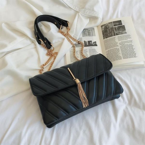 

2019 new women bag shoulder bag chain strap flap designer handbags crossobdy ladies messenger bags with tassel bolsas#h30