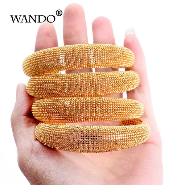 

wando 4pcs dubai wedding bracelets ramadan jewelry for women gold color arab/ethiopian jewelry middle east bangles gift b181 j190703, Black