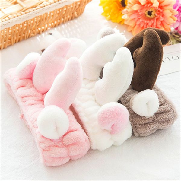 

elastic casual for shower coral fleece elk antler hair clasp makeup headband mask tool bath lovely make up cute wash face wholesale kfj656, Slivery;white