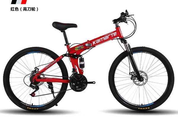 

26inch folding mountain bicycle 21 speed double disc brakes bicycle 6 knife wheel mountain bike