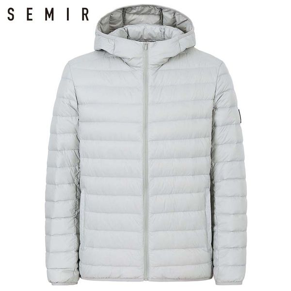 

semir 90% duck down jacket for man ultralight warm winter jacket men duck down men clothing casual outerwear hooded coat, Black