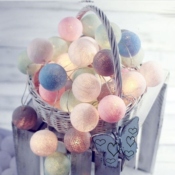 

3m 20 leds cotton ball string lights xmas tree wedding party holiday bedroom decorations fairy lamp galands battery operated y191030