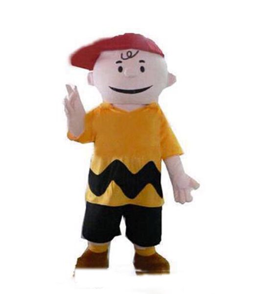 

2019 factory cartoon character charlie brown mascot costume fancy dress costumes costume, Red;yellow
