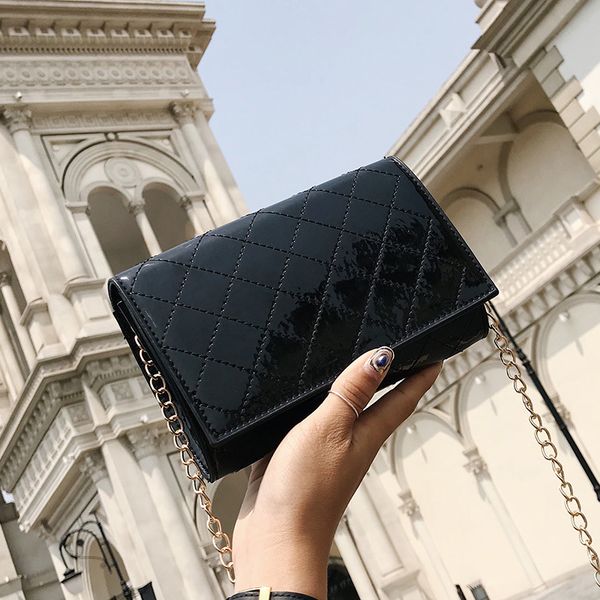 

2020 new messenger bag korean pu small square bag fashion shoulder handbag stitching handbag