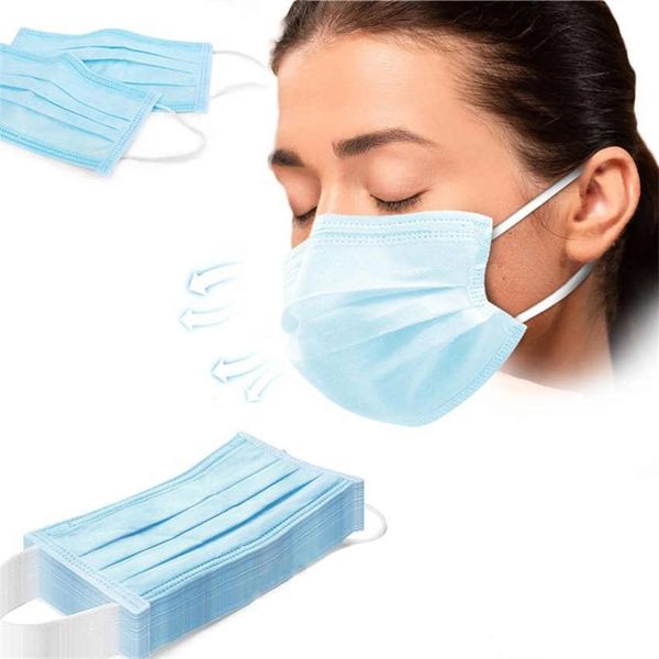 

50 шт box синий faadult маски маски dust рм2,5 дыхательные маски маски безопасности маски для взрослых маски facareelastic earloopnon woven