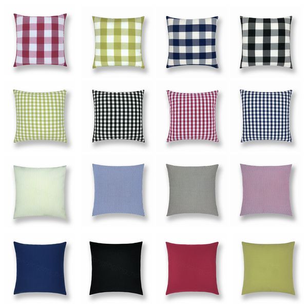 

16styles plaid cushions cover throw pillow case check decor pillows covers office car home sofa decor spandex without pillow core ffa3571