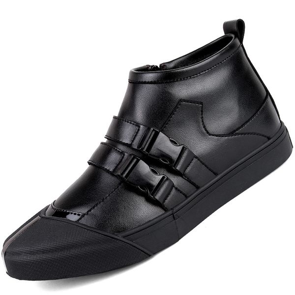

new design mens casual warm fur ankle boots cow leather winter shoes outdoor cotton shoe snow botas zapatos de hombre masculinas, Black