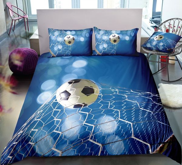 Soccer Blue Duvet Cover Set Sports Bedroom Decor Boy Soccer Bed Decor Soccer Lover Gift Comforter King Blue Duvet Sets From Nicesleep 28 15
