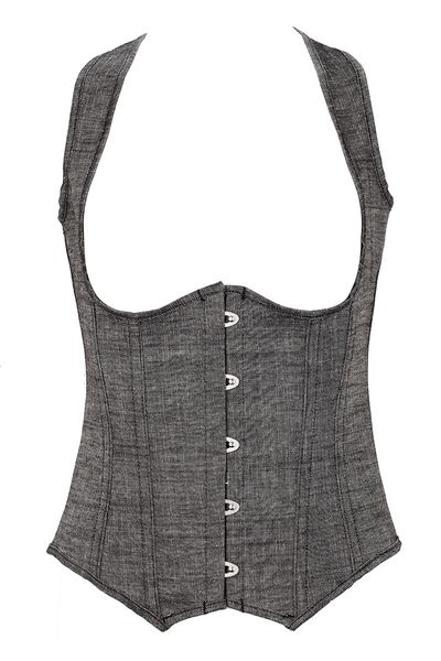 

women denim jean corset vest shaper waist cincher slimming shapewear bodysuit underbust corset qf840, Black;white