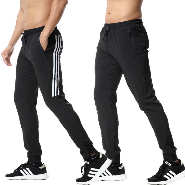 

2020 new jogging pants men running pants sport leggings zip pocket workout athletic football soccer gym men sweatpants, Black;blue