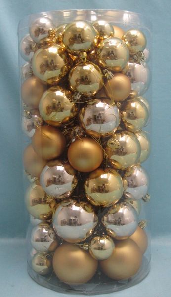 

home decoration christmas plastic pendant 89pcs golden christmas ball