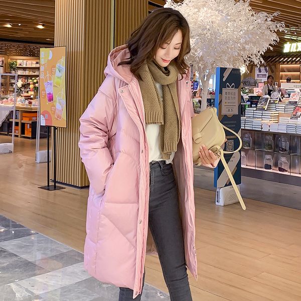 

женского платья 2020 нового стиля кореец -style вскользь вниз куртки женской средней длиной сыпучие -манекенщица для похудения толстой длинн, Black