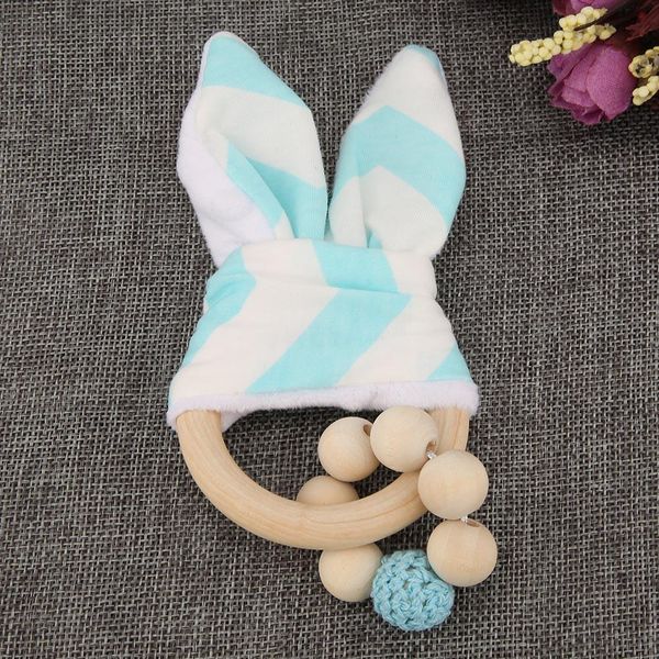 

wooden handmade colorful beads with rabbit ear 's shape hanging decor baby teether teething toys