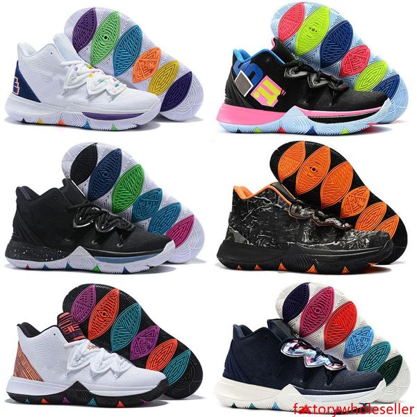 

kyrie taco boys kids sports basketball 5 chaussures shoes kids rainbow black white sports sneakers size 36-46