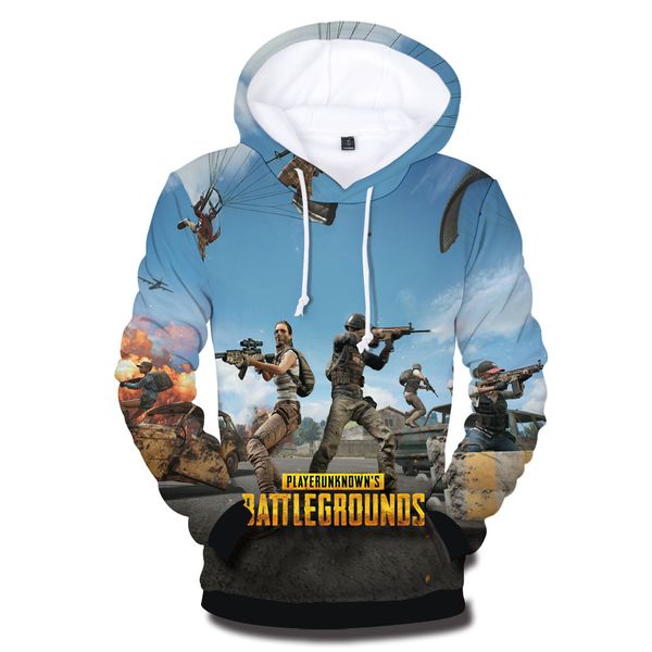 

3d pubg hoodies men/women playerunknown's battlegrounds game fashion wear 3d print pubg men's hoodie sweatshirt, Black