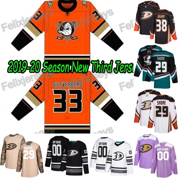 

2019-20 New Third Anaheim Ducks Devin Shore John Gibson Ryan Getzlaf Chad Johnson Josh Manson Adam Henrique Kevin Roy Rickard Rakell Jersey