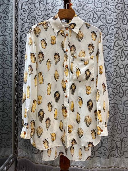 

2019 зима новых женщин дикого отворота карман ватный printed top 1004, White