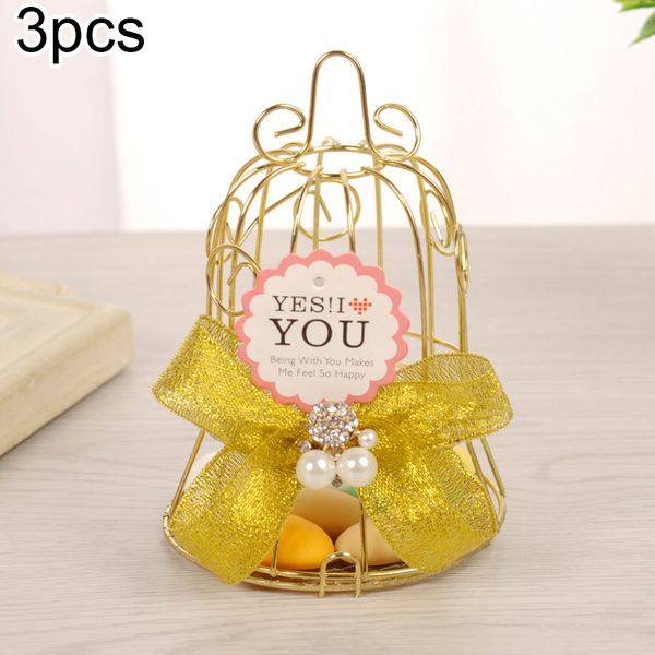 

3pcs set bird cage candy boxes tinplate chocolate wedding party gift container
