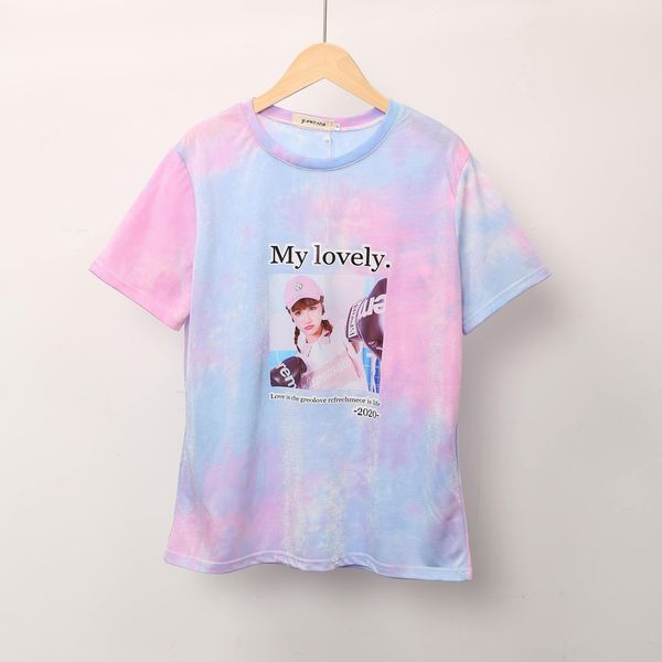 

one button] fashionable short-sleeved t-shirt mercerized t-shirt mercerized cotton cotton women's 2020 women's slim versatile rou, White