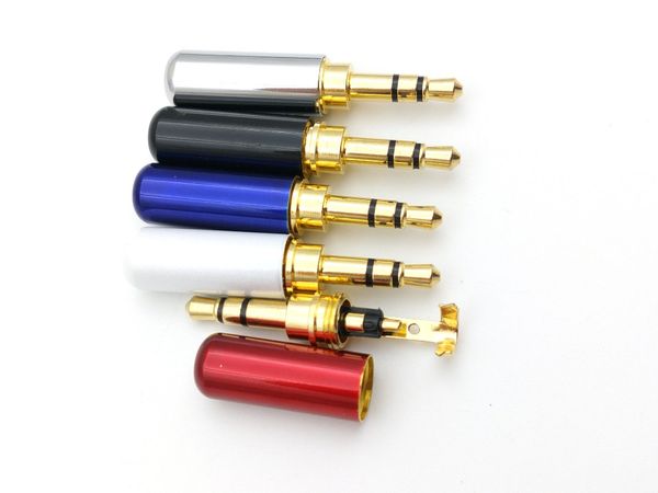 Freeshipping 100pcs 3.5mmgold conector de latão banhado a melhor transferência de sinal Stereo Mini Jack plug solda