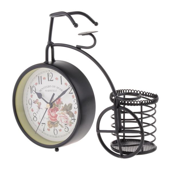 

europe vintage rustic iron mute table clock
