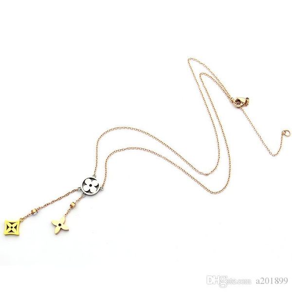 

fashionable long and short tassel crystal necklace suitable for ladies party shiny clover necklace jewelry, Silver