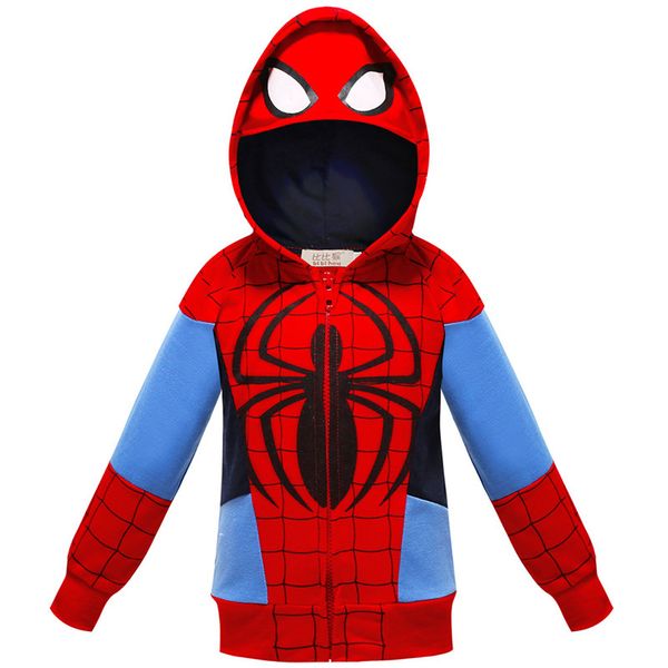

children outerwear jackets cartoon avengers superhero iron man hulk captain america spiderman costume kids boys hoodies coat, Blue;gray
