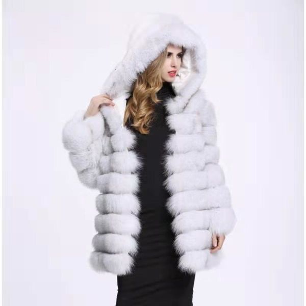 

natural foxfur detachable deformation real fox fur pocket long coat vest vest fashion thick warm jacket jacket wool vest female y190926, Black;brown