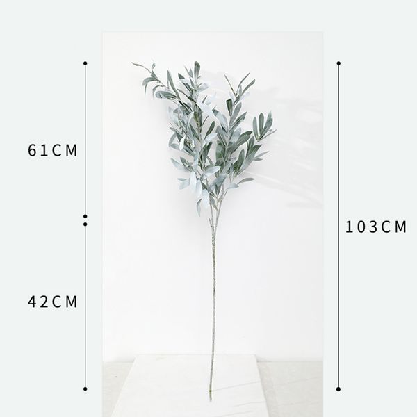 

artificial leaves olive branches green 10 heads plant leaf greenery office home