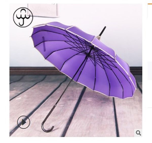 

2020 16k long handle straight pole bridal umbrella outdoor sunshade long-handle umbrella windproof umbrella baobian pagoda lilac co