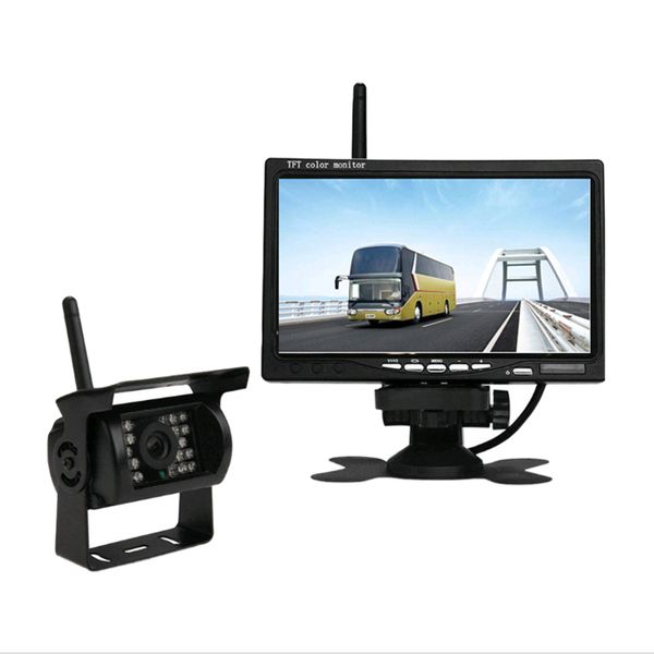 

vehicle backup rear view camera kit bus truck rv wireless 7 inch hd lcd reverse single camera car