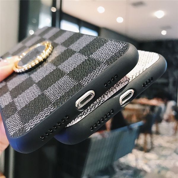

hot ring кронштейн bling блеск лазер для iphone 11 про максимум-8 6 6s плюс x xs max xr luxury алмазной lattice тп телефон обложка кольцо де