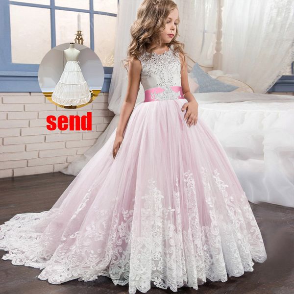 

2019 flower girls dress for weddings party vestidos de primera comunion first communion pageant ball gown for children white, Red;yellow