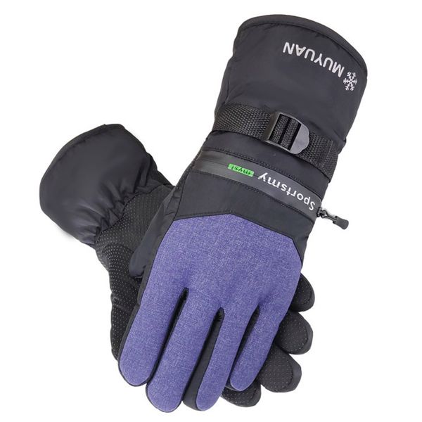 

1 pair keep warm winter men ski gloves protective waterproof full finger outdoor sports windproof thickened climbing snowboard