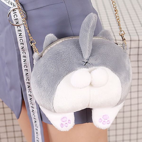 

2019 new arrival crossbody bag cute cat butail plush handbag crossbody shoulder bags purse women girls funny messenger bag #n